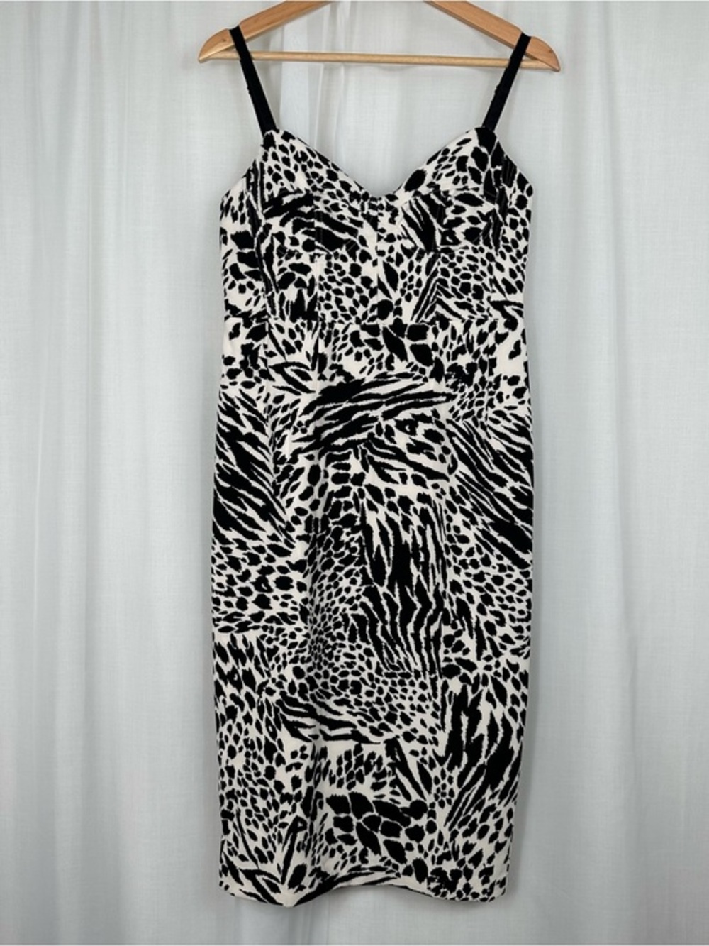 Sergio Hudson‎ Target Animal Print Bustier Midi Sheath Dress Size S Mob Wife